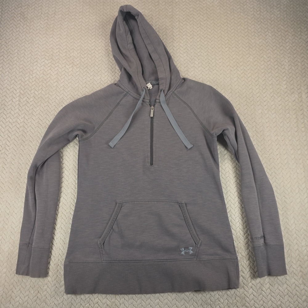 Under Armour Womens ColdGear Storm Grey Quarter Zip Hoodie Size Medium MD